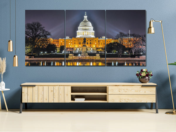 US Capitol at Night | 3 in 1 | Printing On Canvas