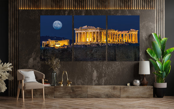 Parthenon at Night-Greece | 3 in 1 | Printing On Canvas